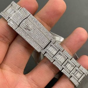 Rolex Aerabic Dial Datejust Iced Out Moissanite Diamond Watch