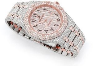 Audemars Piguet Arabic Dial Fully Iced Out Moissanite Diamond Watch