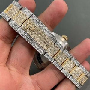 Rolex Datejust Skydweller Full Iced Out Two Tone Moissanite Diamond Watch