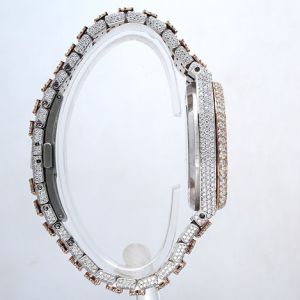 Rose Gold Two Tone Fully Iced Out AP Moissanite Watch