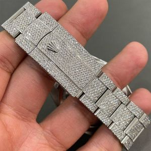 Rolex Skydweller Black Dial Iced Out Moissanite Diamond Watch