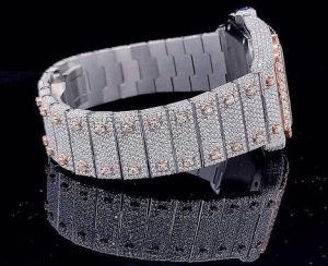 Luxury Cartier Santos Fully Iced Out Moissanite Diamond Watch