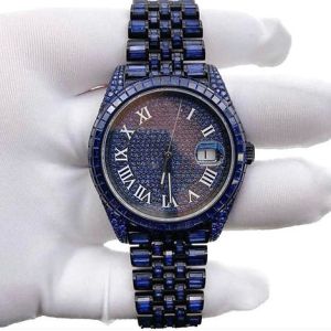 Rolex Datejust Full Iced Out Cubic Zirconia Cut Studded Diamond Watch