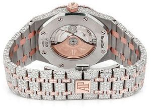 Audemars Piguet Arabic Dial Fully Iced Out Moissanite Diamond Watch