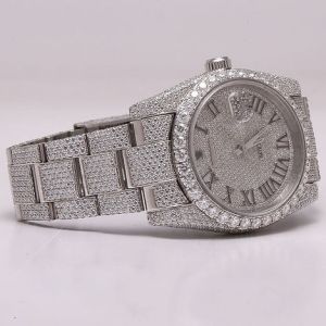 Fully Iced Out Rolex Moissanite Diamond Watch