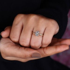 Handmade Emerald Cut Lab Grown Diamond Ring