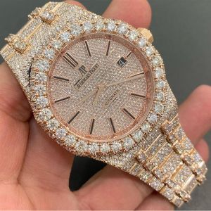 Full Iced Out Audemars Piguet Royal Oak Moissanite Diamond Watch