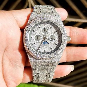 Fully Iced Out AP Moissanite Watch