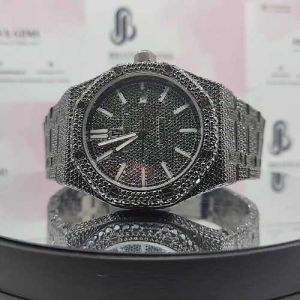 Iced Out Audemars Piguet Black Moissanite Diamond Watch