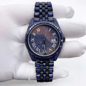 Rolex Datejust Full Iced Out Cubic Zirconia Cut Studded Diamond Watch