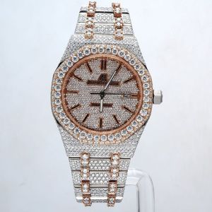 Rose Gold Two Tone Fully Iced Out AP Moissanite Watch