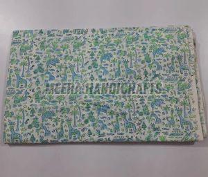 Beautiful Animal Hand Block Printed Cotton Fabric