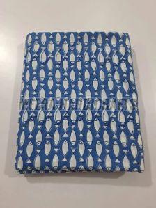 Beautiful Fish Hand Block Printed Cotton Fabric