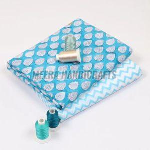 Ladies Beautiful Sky Blue Hand Block Printed Cotton Suit Material