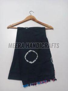 Black  Block Printed Cotton Stole