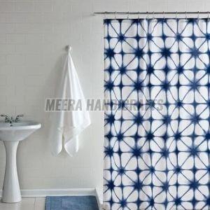 Blue And White Cotton Block Printed Curtain