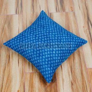 Blue Block Print Cushion Cover