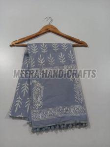 Casual Wear Grey Ladies Cotton Stole