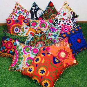 Cotton Embroidery Embroidered Cushion Cover