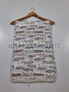 Cotton Fish Hand Block Printed Fabric