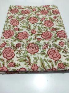 Cotton Flower Hand Block Print Fabric
