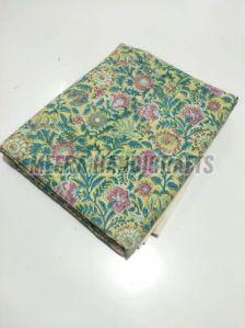 Cotton Flowers Block Print Fabric