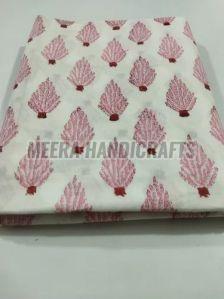 Cotton Leaf Hand Block Printed Fabric
