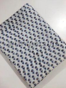 Hand Block Small Flower Printed Cotton Fabric