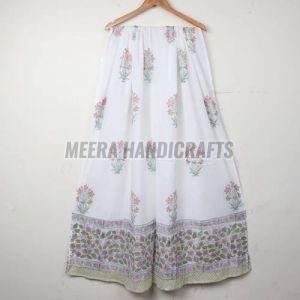 Kalamkari White Block Printed Cotton Malmal Dupatta