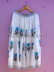Ladies Hand Block Printed Long Skirt
