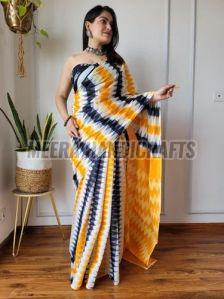 Ladies Pure Cotton Zig Zag Printed Saree