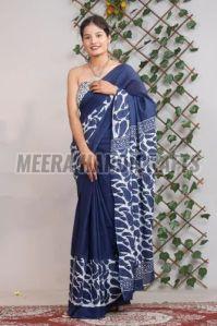 Ladies Red And White Cotton Printed Saree