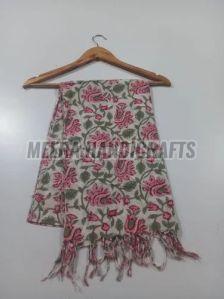 Pink Hand Block Printed Cotton Stole