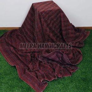 Queen Size Maroon Cotton Bed Cover