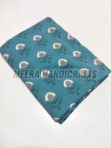 Sea Blue Printed Cotton Fabric