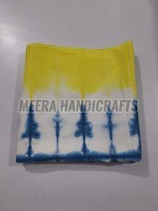 Yellow And Blue Tie Dye Shibori Handmade Cotton Fabric