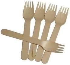 Light Brown Wooden Disposable Fork