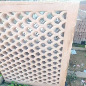 Rectangular Pink Sandstone Jali