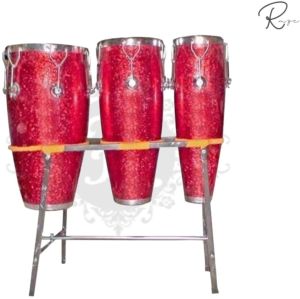 Rmze Professional Red Fibre Glass Congo Drum Set