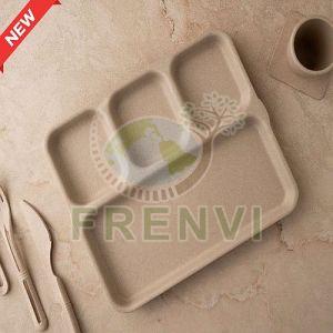 4 CP Rectangular Biodegradable Plate