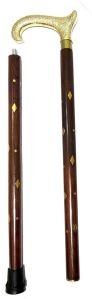 Wooden Walking Stick with Brass Handle