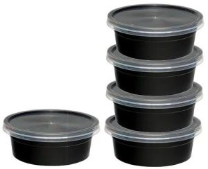 Black 100ml Plastic Round Container