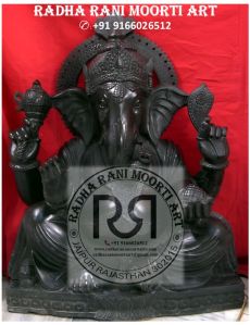 Black Marble Ganesha Statue