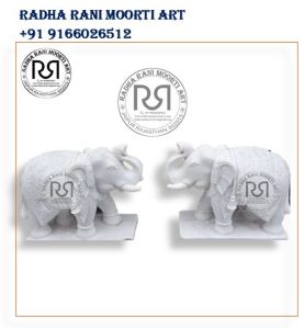 Marble Elephant Statue