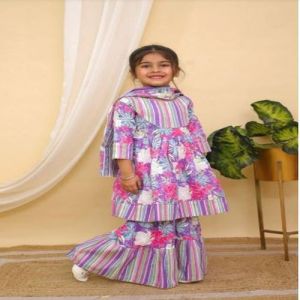 Girls Printed Sharara Set