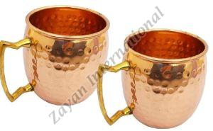 Copper Hammered Bar Mugs