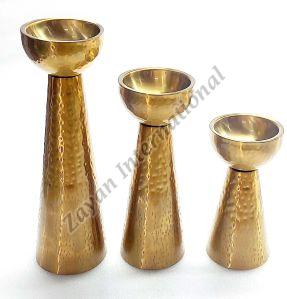 Golden Pillar Candle Holders