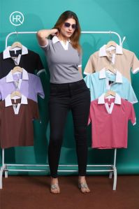 Lining Rib Collar Top