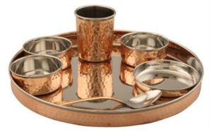 Copper Steel Bhojan Thali Set