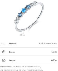 925 Sterling Silver Round Zircon Rings